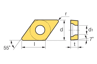 Пластина Korloy DCMT 070204-C25 PC5300