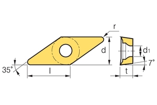 Пластина Korloy VCGT 160404-AK H01