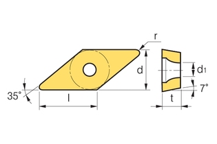 Пластина Korloy VCGT 110304-VP1 NC3220