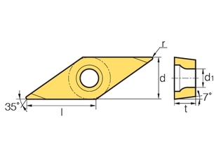 Пластина Korloy VCET 1103005MFR-KF PC8110