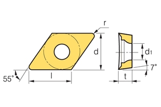 Пластина Korloy DCGT 11T304-AK PC5040