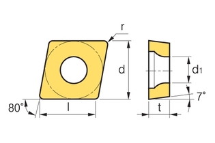 Пластина Korloy CPGT 80202 CN2000