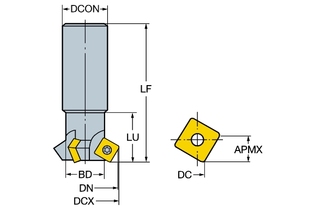 R215.64-32A32-4512 Фреза для обработки фасок U-Max® (sandvik)