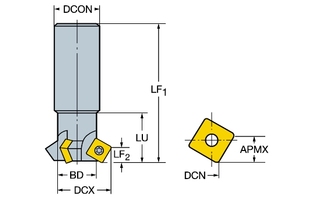 R215.64-36V50-6012 Фреза для обработки фасок U-Max® (sandvik)
