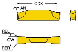 N123G2-0361-0003-GF 1125 Режущая пластина CoroCut® 1-2 для обработки канавок (sandvik)