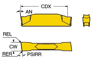 R123D2-0150-1501-CS 1125 Режущая пластина CoroCut® 1-2 для отрезки (sandvik)