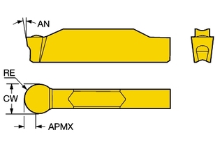 N123J1-0600-RO 1125 Режущая пластина CoroCut® 1-2 для профильной обработки (sandvik)
