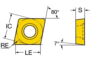 CCMT 06 02 08-WF 1525 Режущая пластина CoroTurn® 107 для точения (sandvik)