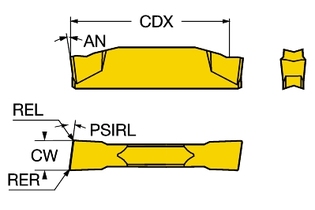 L123E2-0200-1501-CS 1125 Режущая пластина CoroCut® 1-2 для отрезки (sandvik)
