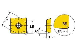 R290-12T308E-PL 1025 Режущая пластина CoroMill® 290 для фрезерования (sandvik)