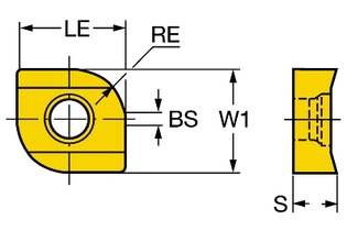 R331.1A-05 45 30H-WL1025 Режущая пластина для трехсторонней дисковой фрезы CoroMill® 331 (sandvik)