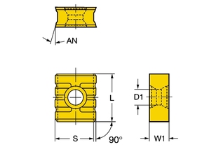 215.3-1211-1-11 SMA Режущая пластина T-Max® Long edge для фрезерования (sandvik)