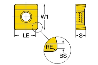 N331.1A-05 45 08H-WL1025 Режущая пластина для трехсторонней дисковой фрезы CoroMill® 331 (sandvik)