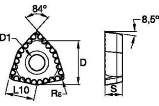 KSEM PLUS™ • Outboard Insert • DFT-DS Geometry 6025893 DFT090508D63DS DFT090508D63DS kennametal