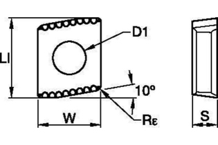 KSEM PLUS™ • Outboard Insert • DFC-DS Geometry 6025896 DFC05T312D32DS DFC05T312D32DS kennametal