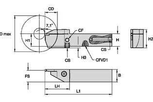 Beyond™ Evolution™ • ДЕРЖАВКИ С ПРЯМОУГОЛЬНЫМ ХВОСТОВИКОМ • УСИЛЕННЫЕ • Внутренний подвод СОЖ 5980772 EVSCTR2525M0526C EVSCTR2525M0526C kennametal