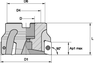 Mill 1-14™ Shell Mills • Метрическая система 2623963 80A07RS90ED14D M1D080ME1407S027L050 kennametal